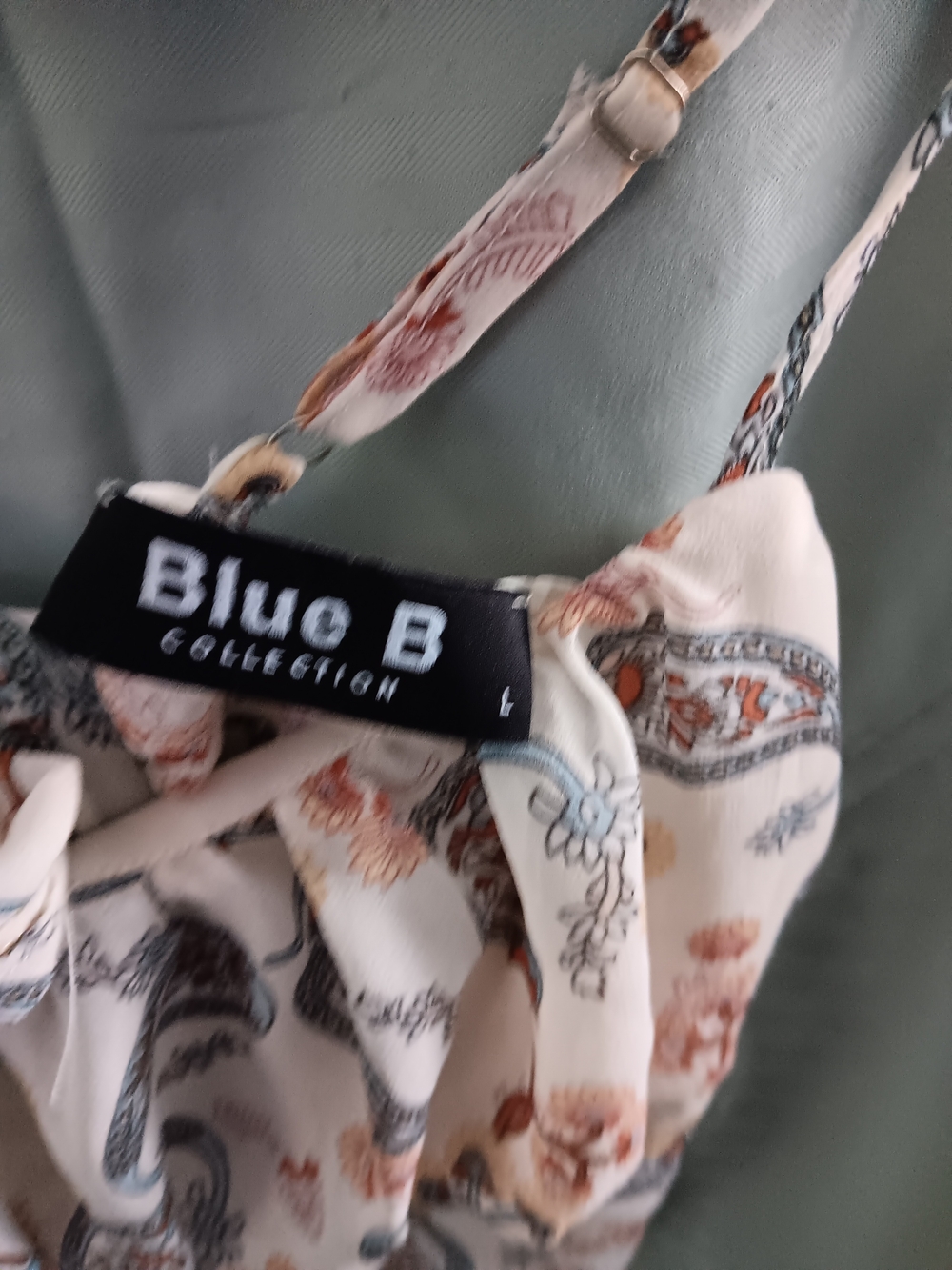 Blue B Collection Cream Floral Print Cropped Tank Top